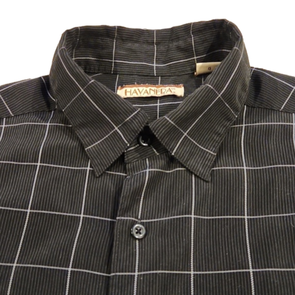 Havanera Co Black & Gray Square Design Button-Up Shirt - Picture 2 of 7